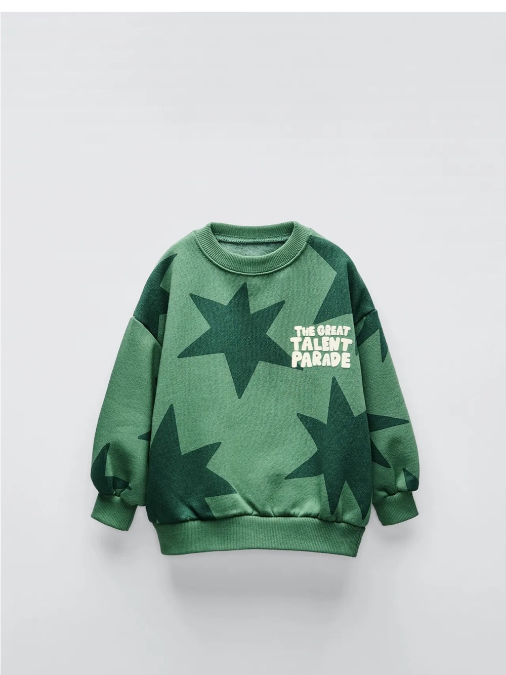 Zara Green Star Print Sweatshirt